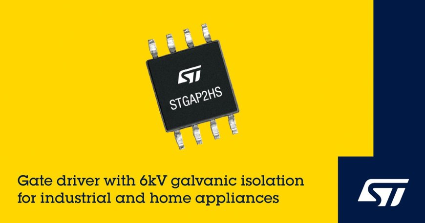STMicroelectronics Introduces High-Voltage Gate Driver with 6kV Galvanic Isolation in Compact SO-8W Package